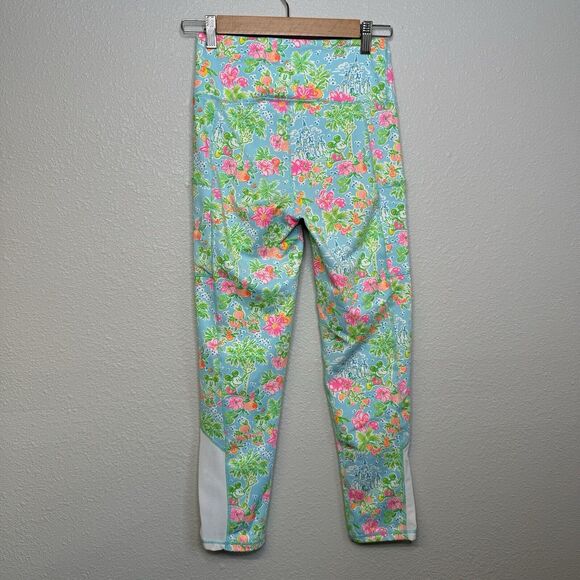 Disney x Lilly Pulitzer Leggings Womens Small Tropical Floral Mickey Print Mesh - Picture 3 of 3